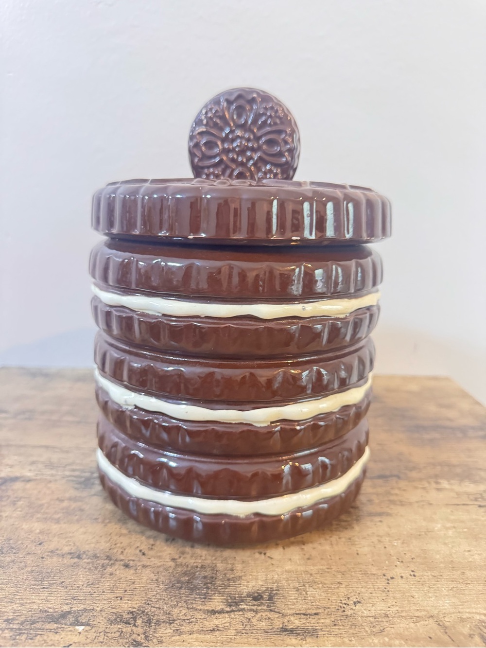 Cookie Stack Ceramic Canister - Chocolate Brown - Picture 5 of 10